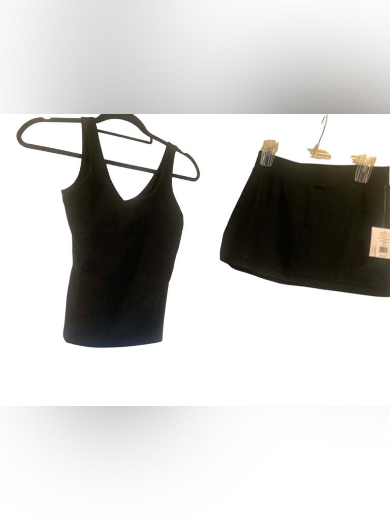 Nwt Beyond Yoga Tank And Skirt Set Dark Knight Black Size S